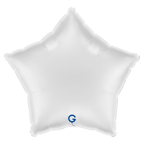 Levně Fóliový balonek hvězda bílá - Satin White 45 cm/18"