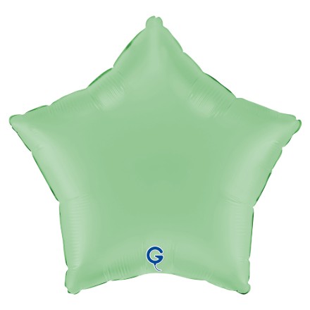 Matně zelený balonek ve tvaru hvězdy jako moderní dekorace na svatbu nebo oslavu