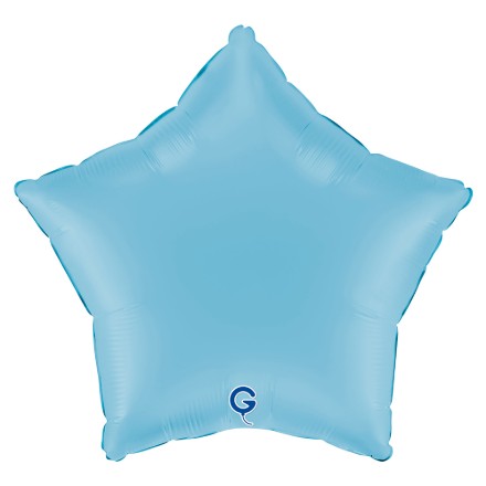 Matně modrý balonek ve tvaru hvězdy jako moderní dekorace na oslavu nebo baby shower