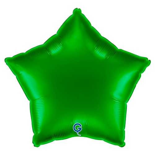 Levně Fóliový balonek hvězda zelená - Green 45 cm/18"