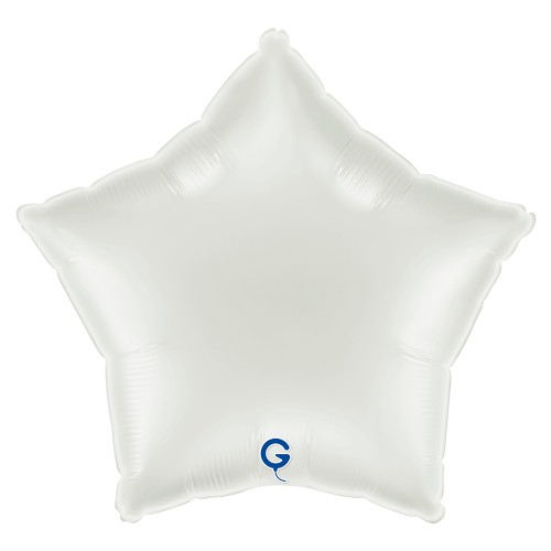 Levně Fóliový balonek hvězda bílá - White 45 cm/18"