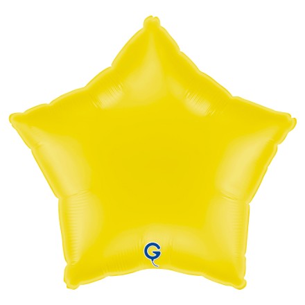 Pastelově žlutý balonek ve tvaru hvězdy jako jemná dekorace na baby shower nebo oslavu