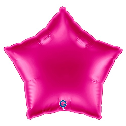 Levně Fóliový balonek hvězda tmavě růžová - Magenta 45 cm/18"