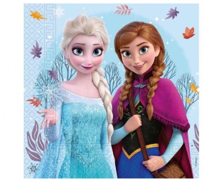 Papírové ubrousky Ledové království Idyllic Wonder 33 × 33 cm s Elsou a Annou