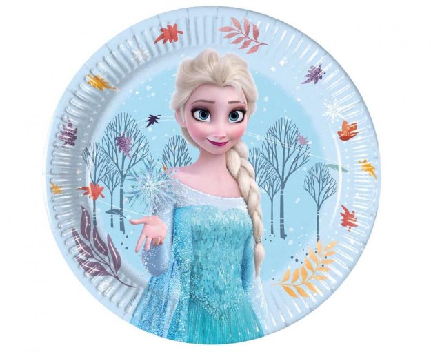 Papírové talířky Ledové království Idyllic Wonder 20 cm s Elsou