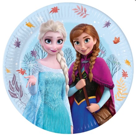 Papírové talíře Ledové království Idyllic Wonder 23 cm s Elsou a Annou