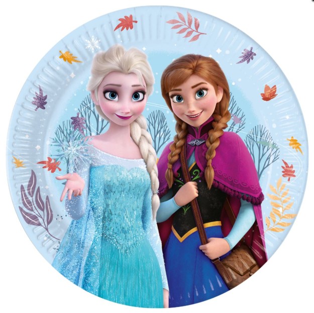 Papírové talíře Ledové království Idyllic Wonder 23 cm s Elsou a Annou