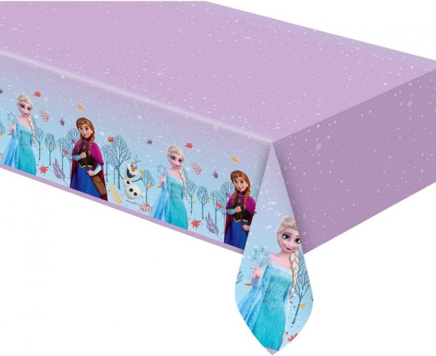 Plastový ubrus Frozen Idyllic Wonder 120 × 180 cm s Elsou, Annou a Olafem