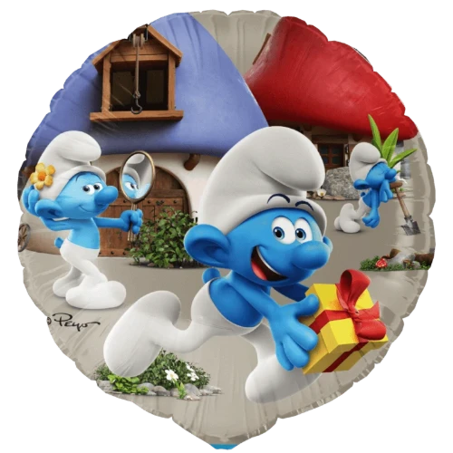 Levně Fóliový balonek Šmoulové s dárkem 46 cm/18"