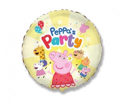 Levně Fóliový balonek Peppa Pig Party žlutý, 46 cm