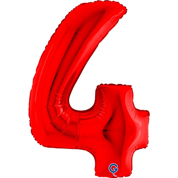 Foliová číslice - červená 4, 102 cm