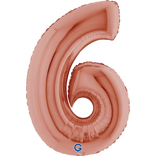 Levně Foliová číslice - rose gold 6, 102 cm