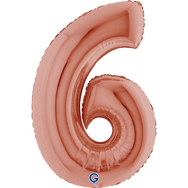 Foliová číslice - rose gold 6, 102 cm