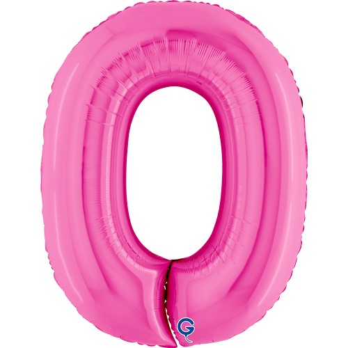 Levně Foliová číslice - růžová 0, 102 cm