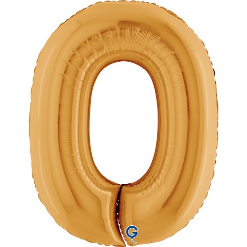 Levně Foliová číslice - zlatá 0, 102 cm