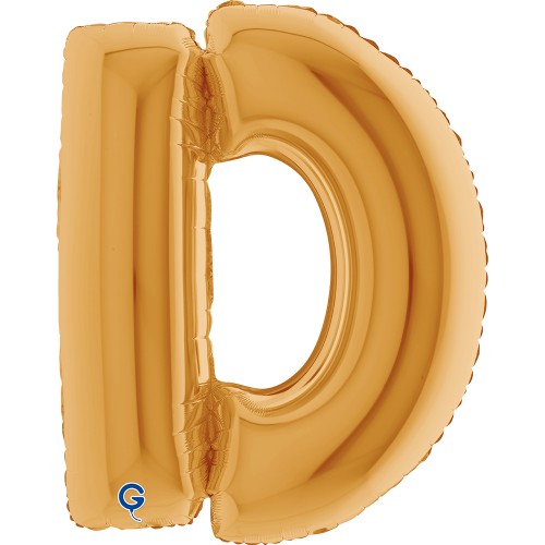 Levně Fóliové písmeno D zlaté – 102 cm