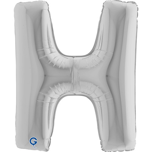Levně Fóliové písmeno H stříbrné – 102 cm