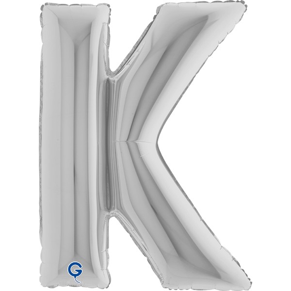 Fóliové písmeno K stříbrné – 102 cm