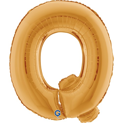 Levně Fóliové písmeno Q zlaté – 102 cm