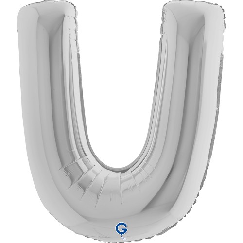 Levně Fóliové písmeno U stříbrné – 102 cm