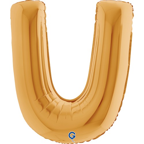 Levně Fóliové písmeno U zlaté – 102 cm