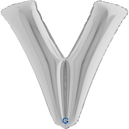 Levně Fóliové písmeno V stříbrné – 102 cm
