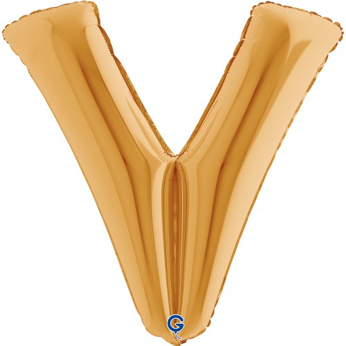 Levně Fóliové písmeno V zlaté – 102 cm