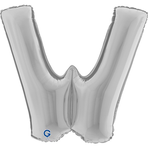 Levně Fóliové písmeno W stříbrné – 102 cm