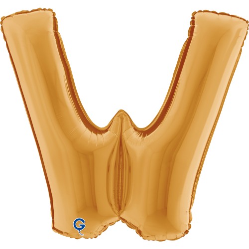 Levně Fóliové písmeno W zlaté – 102 cm