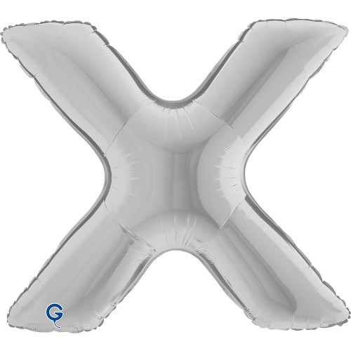 Levně Fóliové písmeno X stříbrné – 102 cm