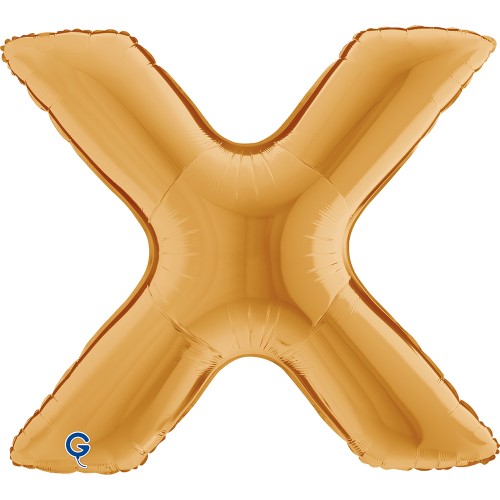 Levně Fóliové písmeno X zlaté – 102 cm