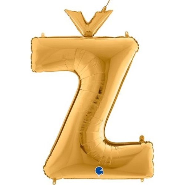 Foliové písmeno Ž zlaté – 102 cm