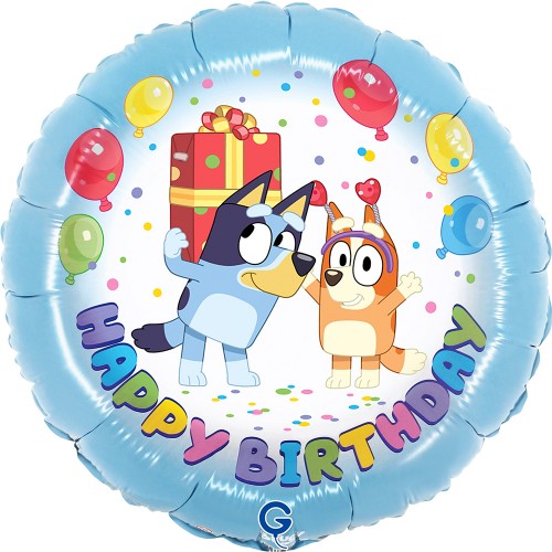 Levně Foliový balonek Bluey - Happy Birthday 46 cm