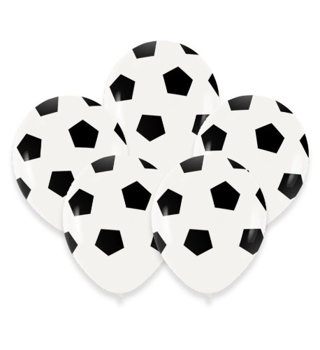 Levně Balonky s potiskem Fotbalový míč 30 cm/12", 5 ks