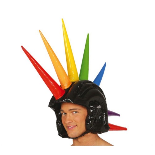 Nafukovací punk číro na hlavu barevné 60 cm