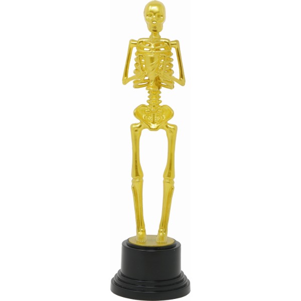 Trofej kostra zlatá – trofej na nejlepší kostým 22 cm