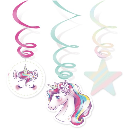 Levně Závěsné spirály Jednorožec Unicorn Dreams – 6 ks