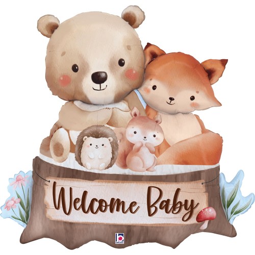 Levně Fóliový balonek Woodland Welcome Baby zvířátka 86 cm