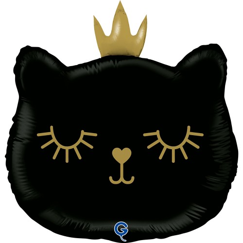 Levně Fóliový balonek kočička princezna černá 53 cm