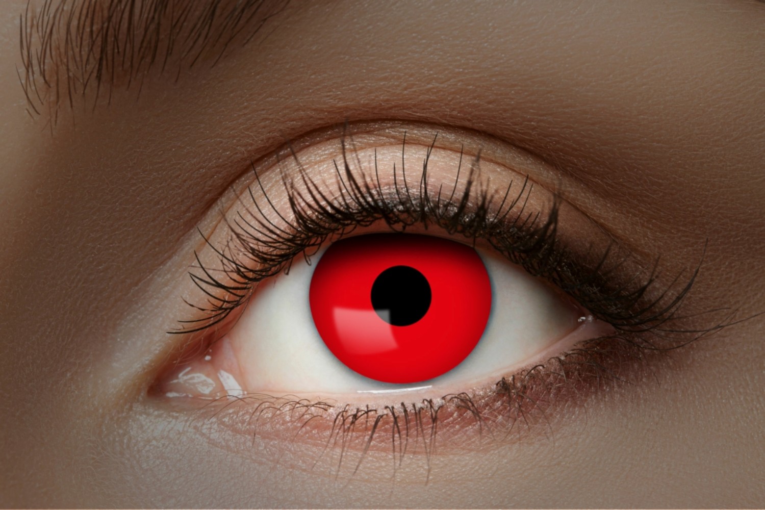 Levně UV kontaktní čočky Flash Red, měsíční, 1 pár