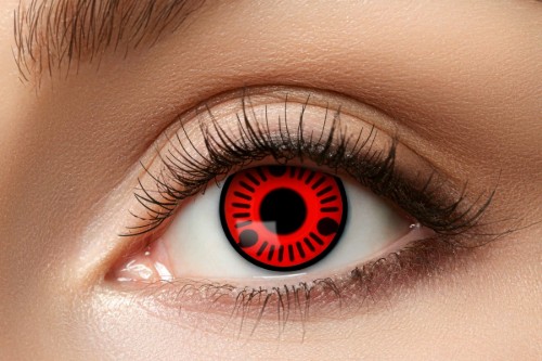 Levně Barevné kontaktní čočky Red Itachi, 3měsíční, 1 pár