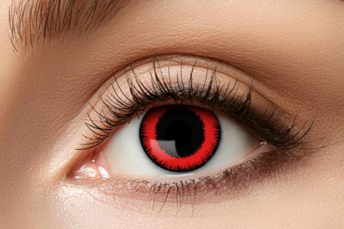 Levně Barevné kontaktní čočky Red Lunatic, 3měsíční, 1 pár