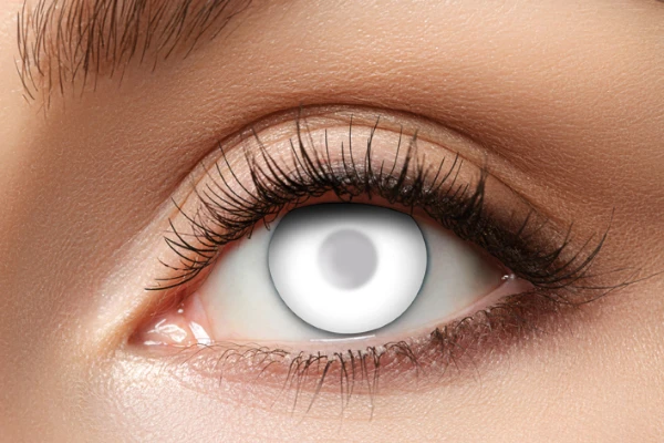 Barevné kontaktní čočky Blind White Visible, 3měsíční, 1 pár