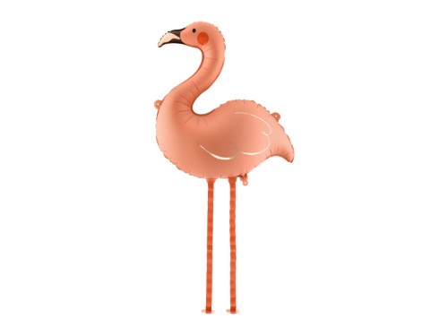 Levně Fóliový balonek chodící plameňák korálový 67 cm