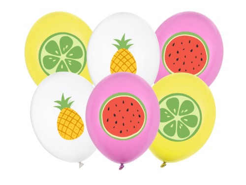 Levně Latexové balonky Ovoce 30 cm, 6 ks
