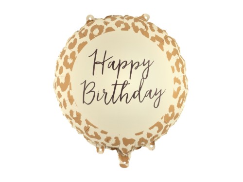 Levně Fóliový balonek Happy Birthday leopardí vzor 45 cm