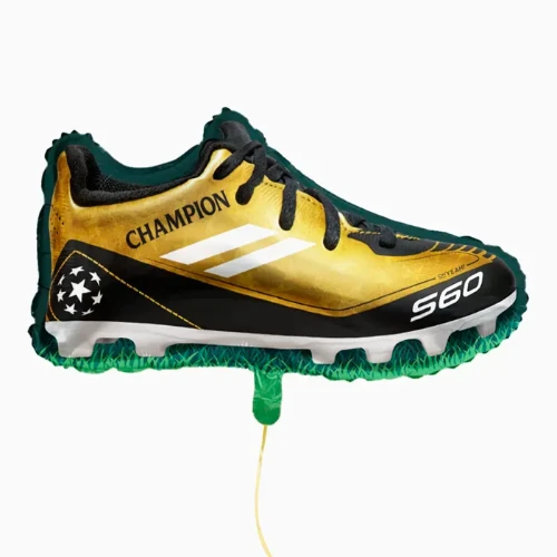 Fóliový balonek Zlatá fotbalová kopačka – 79 cm