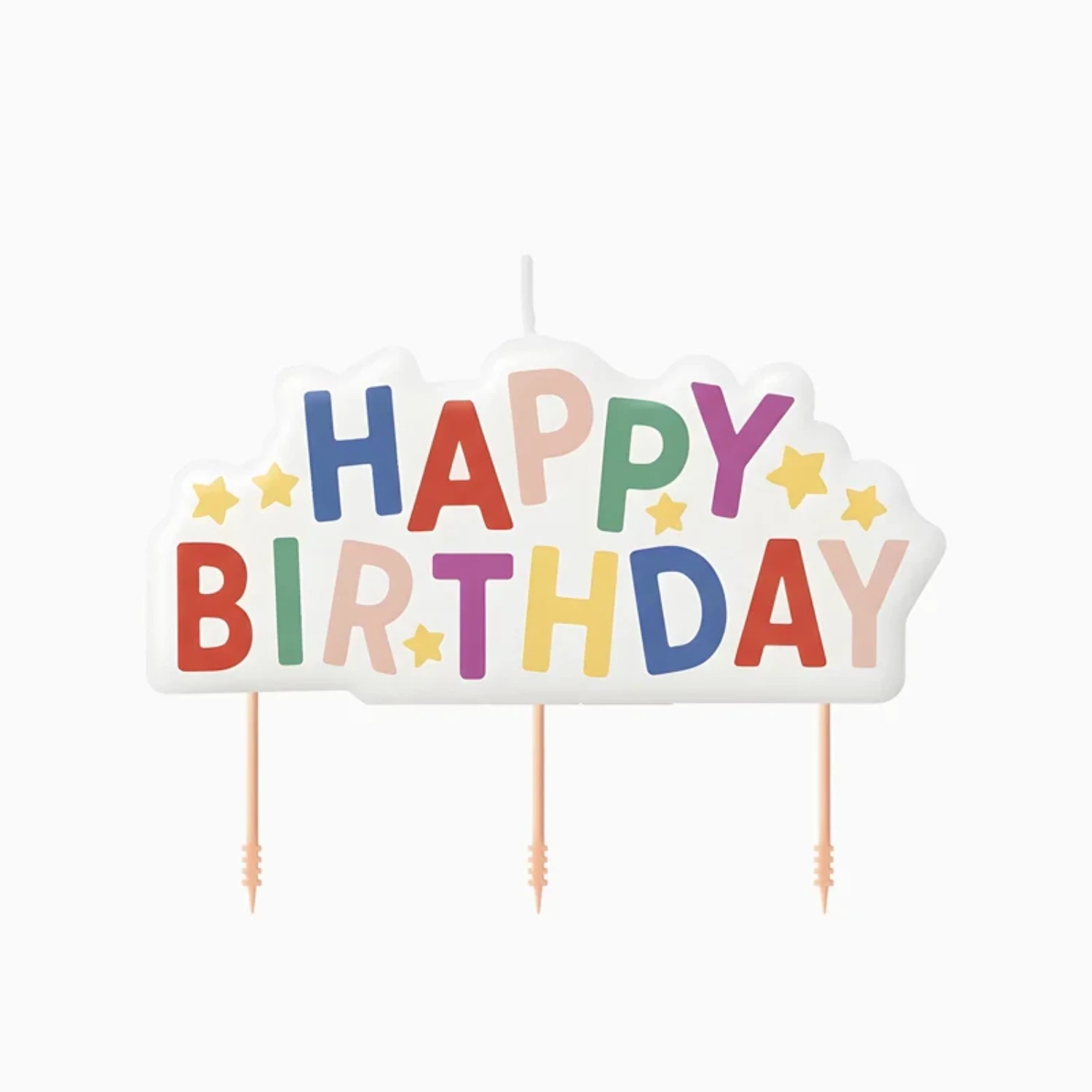 Dortová svíčka Happy Birthday barevná – 9,3 cm