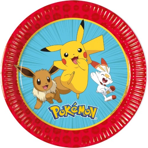 Levně Papírové talířky Pokémon Next Generation 20 cm, 8 ks