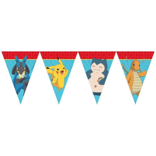 Levně Vlaječková girlanda Pokémon Next Generation, 9 vlaječek